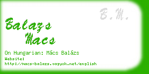 balazs macs business card