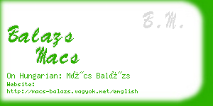 balazs macs business card